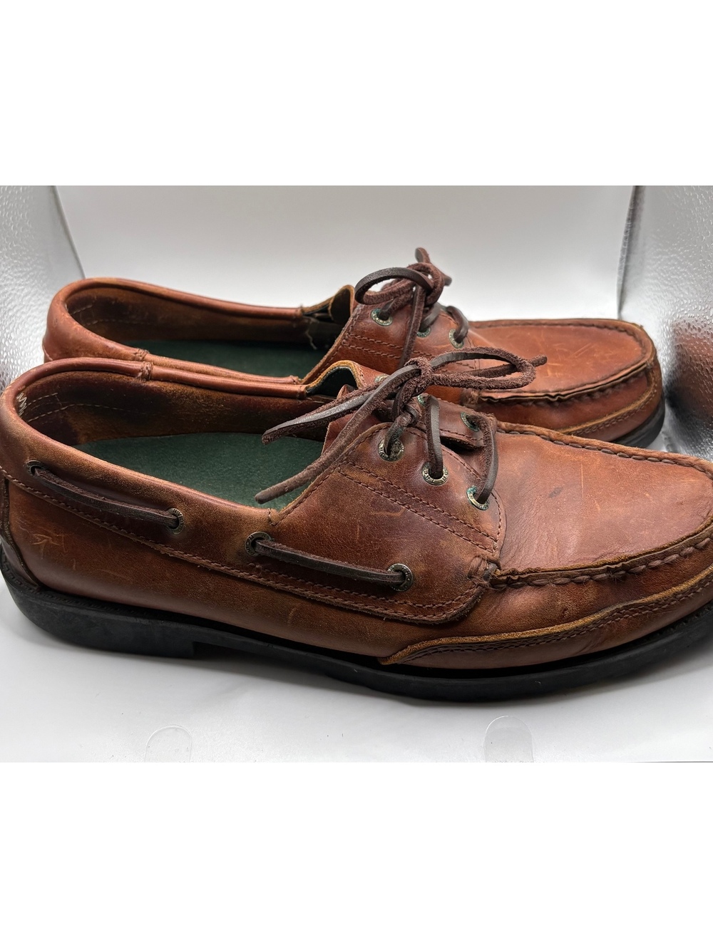 Thom McAn Brown Leather Boat Shoes Men's Size 8.5 M Casual Loafers Deck Shoes